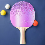 Paarse Glitter Glam Metal Monogram Naam Tafeltennisbatje<br><div class="desc">Paarse Faux Folie Metallic Sparkle Glitter Brushed Metal Monogram Name Ping Pong Paddle. Dit maakt de perfecte liefhebbende 16 verjaardag,  bruiloft,  vrijgezellenfeest,  verjaardagsdag,  baby shower of vrijgezellenfeest voor iemand die van luxe glam en stijl houdt.</div>