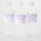 Paarse Glitter, Glam Sweet 16 Waterflesetiket Waterfles Etiket (Flessen)
