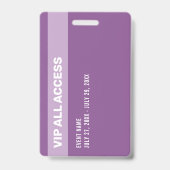Paarse Glitter Glam VIP All Access Pas Evenement I Badge (Achterkant)