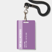 Paarse Glitter Glam VIP All Access Pas Evenement I Badge (Achterkant met lanyard)