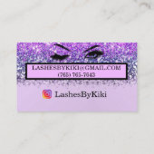 Paarse Glitter Glam Visitekaartjes (Achterkant)