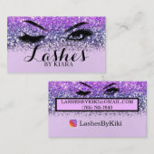 Paarse Glitter Glam Visitekaartjes (Voorkant / Achterkant)