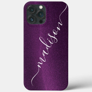 Paarse Glitter Glans Aangepaste Gepersonaliseerde Case-Mate iPhone Case