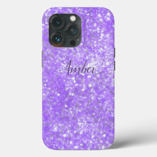 Paarse Glitter Glans Elegant Persoonlijk Case-Mate iPhone Case