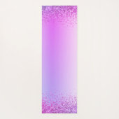 Paarse Glitter Glans Metaal Monogram Naam Yogamat (Achterkant)