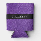 Paarse Glitter, Glitter Achtergrond, Jouw naam Blikjeskoeler (Voorkant)