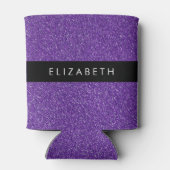 Paarse Glitter, Glitter Achtergrond, Jouw naam Blikjeskoeler (Achterkant)