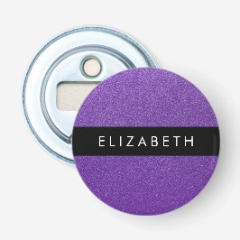 Paarse Glitter, Glitter Achtergrond, Jouw naam Button Flesopener
