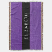 Paarse Glitter, Glitter Achtergrond, Jouw naam Deken (Voorkant Verticaal)