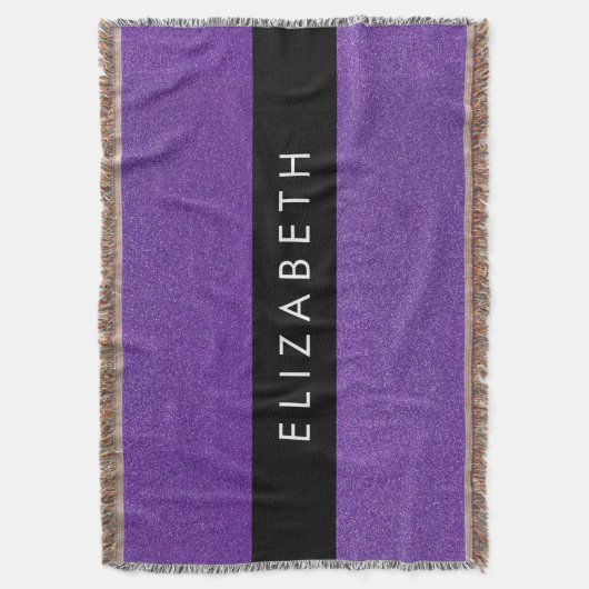 Paarse Glitter, Glitter Achtergrond, Jouw naam Deken (Voorkant Verticaal)