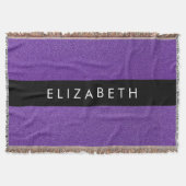 Paarse Glitter, Glitter Achtergrond, Jouw naam Deken (Voorkant)