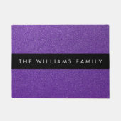 Paarse Glitter, Glitter Achtergrond, Jouw naam Deurmat (Voorkant)