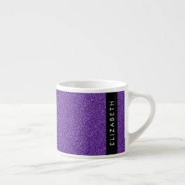 Paarse Glitter, Glitter Achtergrond, Jouw naam Espresso Kop
