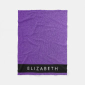 Paarse Glitter, Glitter Achtergrond, Jouw naam Fleece Deken (Voorkant)
