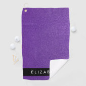 Paarse Glitter, Glitter Achtergrond, Jouw naam Golfhanddoek (Insitu)