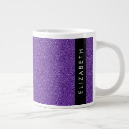 Paarse Glitter, Glitter Achtergrond, Jouw naam Grote Koffiekop