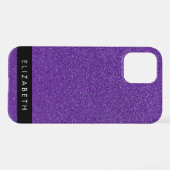 Paarse Glitter, Glitter Achtergrond, Jouw naam iPhone Hoesje (Achterkant horizontaal)