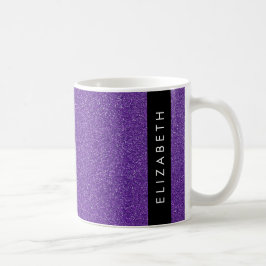 Paarse Glitter, Glitter Achtergrond, Jouw naam Koffiemok