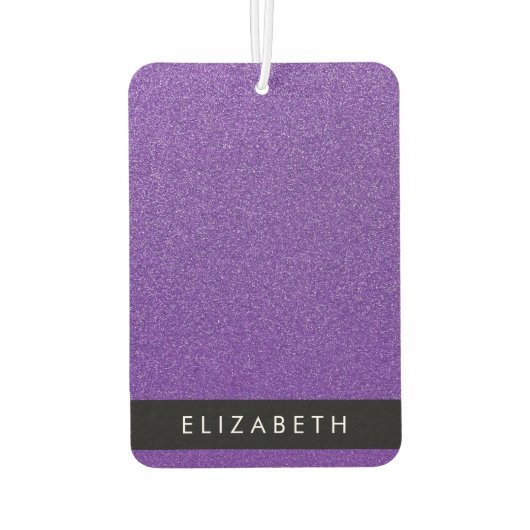 Paarse Glitter, Glitter Achtergrond, Jouw naam Luchtverfrisser (Achterkant)