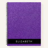 Paarse Glitter, Glitter Achtergrond, Jouw naam Notitieboek (Voorkant)