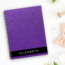 Paarse Glitter, Glitter Achtergrond, Jouw naam Notitieboek