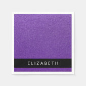 Paarse Glitter, Glitter Achtergrond, Jouw naam Servet (Voorkant)