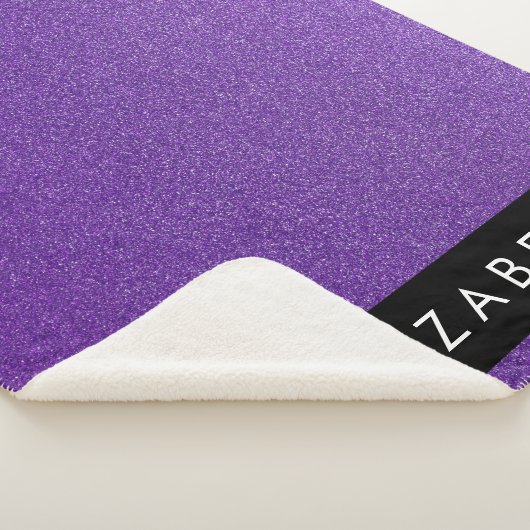 Paarse Glitter, Glitter Achtergrond, Jouw naam Sherpa Deken (3/4)