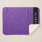 Paarse Glitter, Glitter Achtergrond, Jouw naam Sherpa Deken (Voorkant (horizontaal))