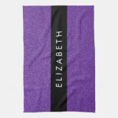 Paarse Glitter, Glitter Achtergrond, Jouw naam Theedoek (Verticaal)