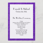 Paarse Glitter, Glitter Texture, Wedding Program Programmakaart (Voorkant)