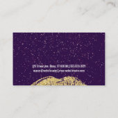 Paarse Glitter | Gold Lipstick Kiss Visitekaartje (Achterkant)