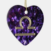 Paarse Glitter Gold Zodiac Sign Libra Ornament (Rechts)