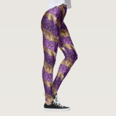 Paarse Glitter Gouden Glans Leggings (Rechts)