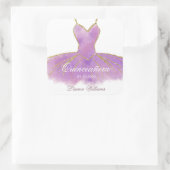 Paarse Glitter Gown Quinceanera Sticker (Tas)
