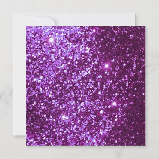 Paarse Glitter Graduation Party Invitation Kaart (Achterkant)