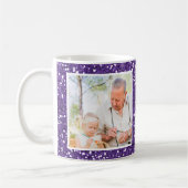 Paarse Glitter Grootouders 2 Foto Koffiemok (Links)