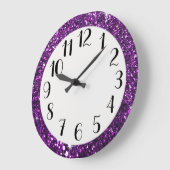 Paarse Glitter Grote Klok (Hoek)