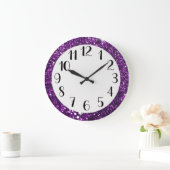 Paarse Glitter Grote Klok (Huis)