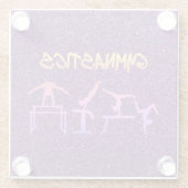 Paarse Glitter Gymnastiek Glazen Onderzetter (Achterkant)