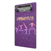 Paarse Glitter Gymnastiek Mini Klembord (Angled2)