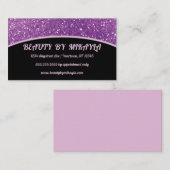 Paarse Glitter Hair Style Nails Beauty Visitekaartje (Voorkant / Achterkant)