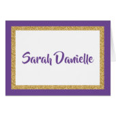 Paarse Glitter Hartelijk dank (Voorkant Horizontaal)