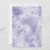 Paarse glitter harten eenhoorn kaart (Achterkant)