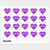 Paarse Glitter Heart Hart Sticker (Vel)