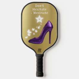 Paarse Glitter High Heel Shoe op Goud | Pickleball Paddle
