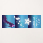 Paarse Glitter Hoge Hak Schoen op Blauwe Gradiënt  Yogamat (Voorkant (horizontaal))