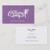 Paarse Glitter House Cleaning Visitekaartjes (Voorkant / Achterkant)