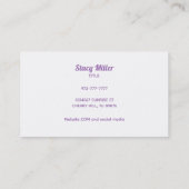 Paarse Glitter House Cleaning Visitekaartjes (Achterkant)