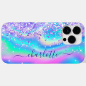 Paarse Glitter Iridescente Glam Meisjesachtige Han Case-Mate iPhone Case (Achterkant (horizontaal))