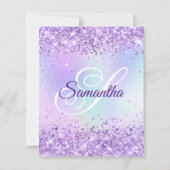 Paarse Glitter Iriserende Regenboog 40e Verjaardag (Achterkant)